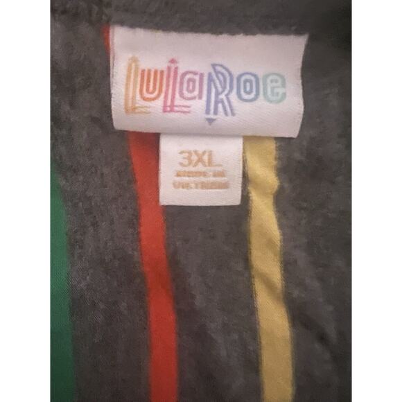 LulaRoe Striped Maxi Dress Grey Multicolor Plus Size 3X NWOT Comfort - Picture 10 of 11